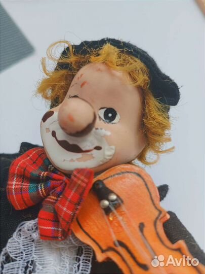 Винтаж Ретро фарфор Кукла клоун арлекин ГДР