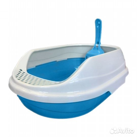 Homecat туалет овальный, голубой, с совком в компл