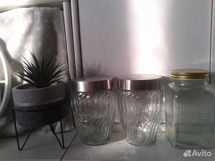 Банки для хранения сыпучих продуктов Стекло-Фарфор