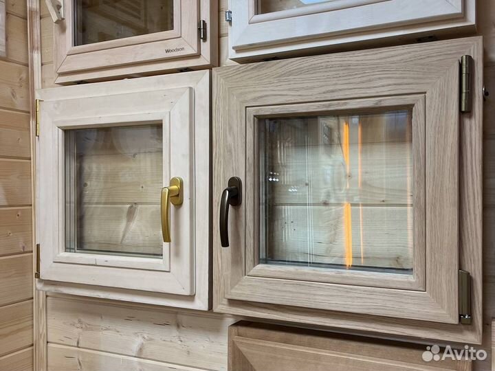 Окно для бани банное финское евроокно Липа Дуб