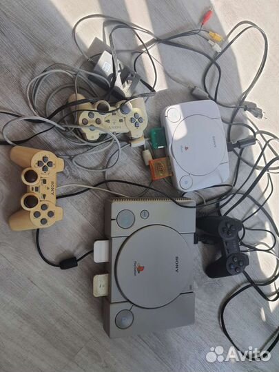 Sony playstation 1, ps one, ps1(2шт) +игры
