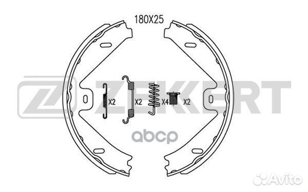 Колодки торм. бараб. задн. с уст. компл. MB C-C