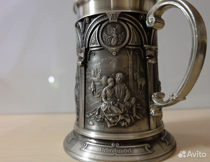 Кружка пивная оловянная коллекционная. Германия