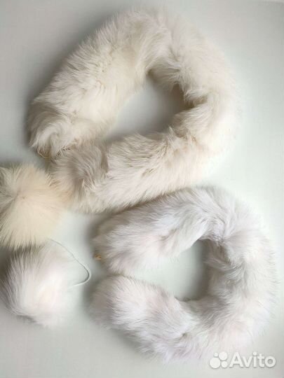 Меховая опушка песец на капюшон воротник