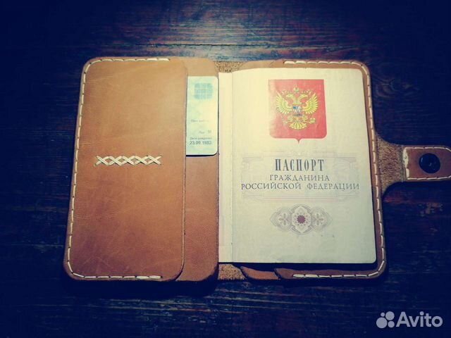 Обложка на паспорт из кожи ручная работа