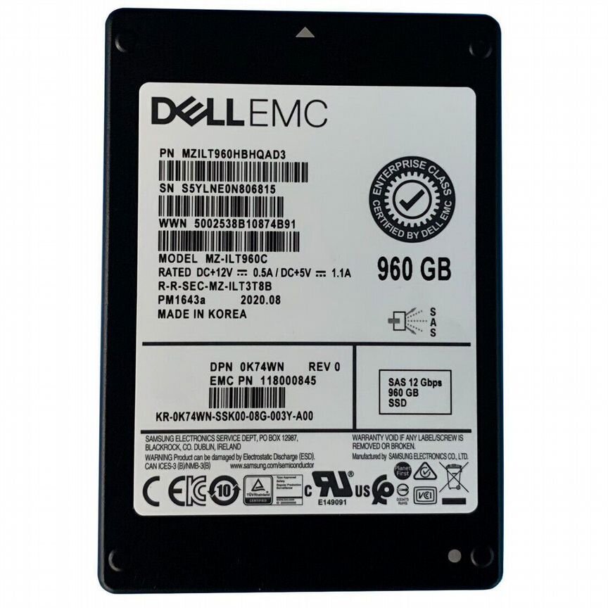 [K74WN] Dell Emc Mz-Ilt960c 960gb K74wn
