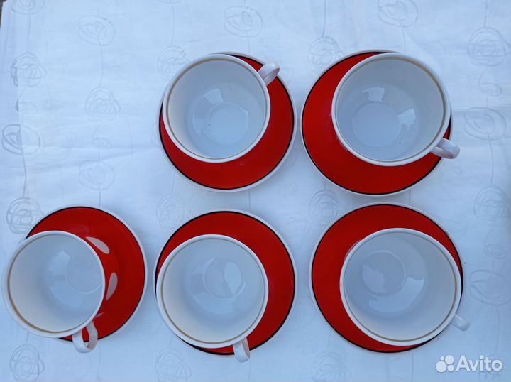 Чайные пары, красные в горох, 2 сорт