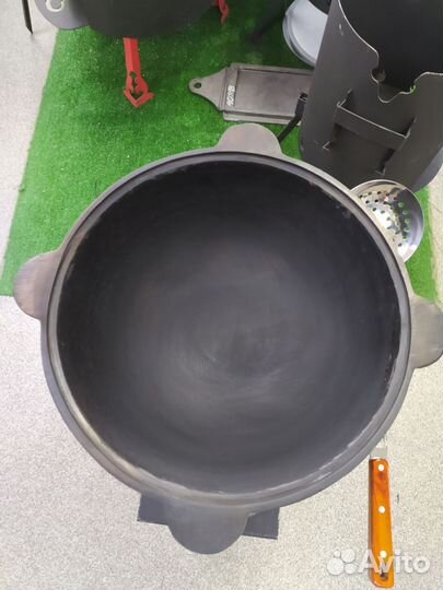 Казан чугунный узбекский шлифованный 8л + печь