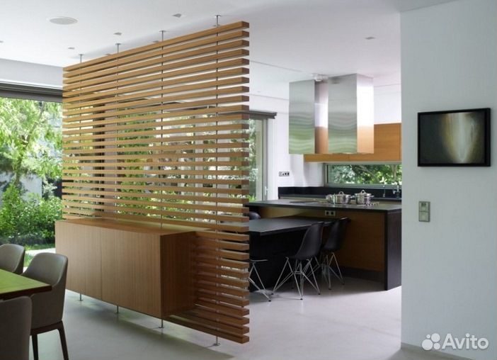 Деревянная реечная перегородка