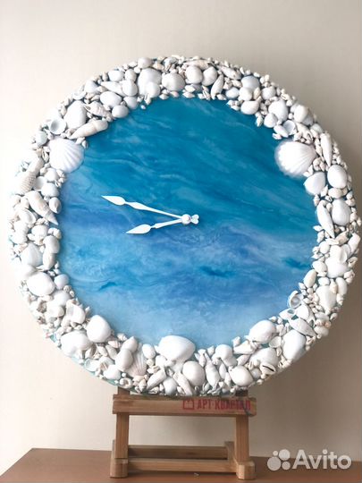 Часы настенные интерьерные «Белые ракушки»