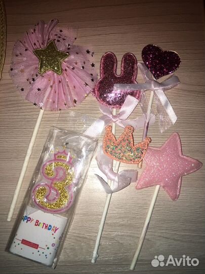 Топпер, цифра 3 свеча