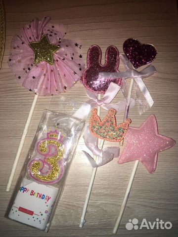 Топпер, цифра 3 свеча