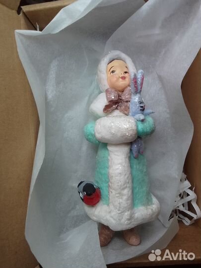 Ватная елочная игрушка, ручная работа