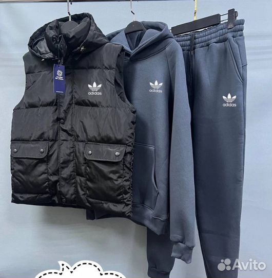 Спортивный костюм adidas тёплый+жилет