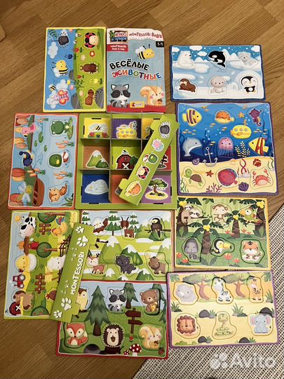Игры монтессори 1-4 Веселые животные