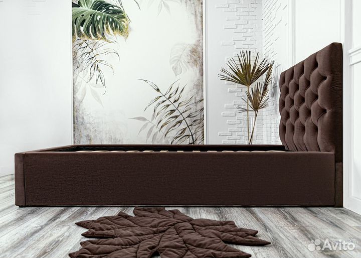 Кровать 80х200 мягкая односпальная велюр