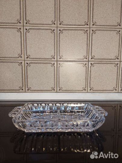 Хрустальная менажница. Чехословакия