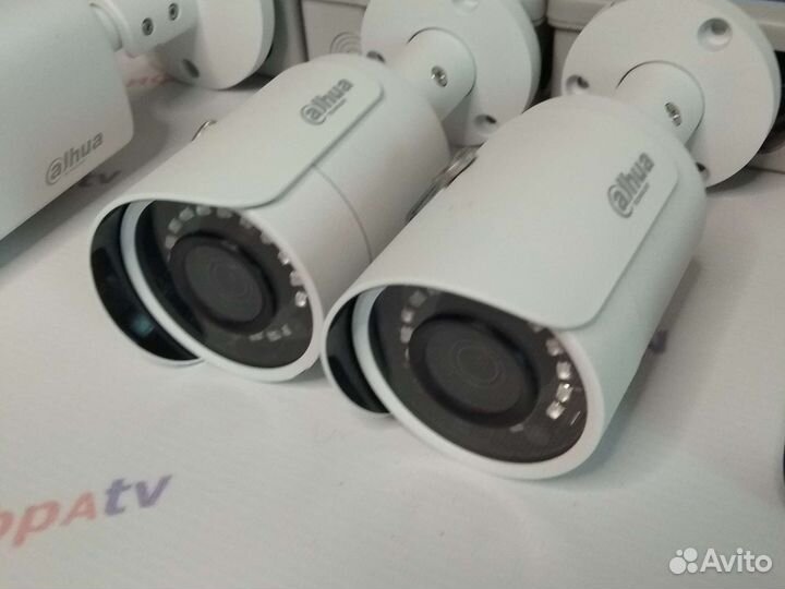 5 камер видеонаблюдения с микрофоном 4Мп Dahua