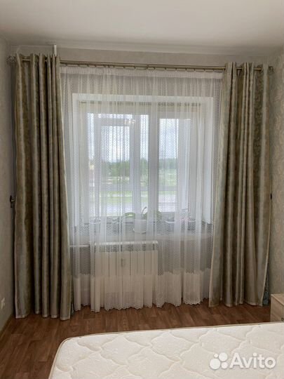 Комплект - шторы сдвоенные, тюль, карниз