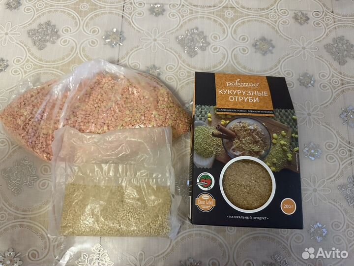 Чечевица, пшено, кукурузные отруби