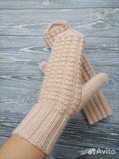 Варежки женские вязаные ручной работы