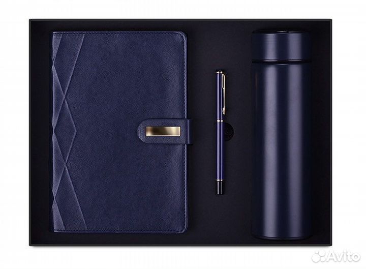 Подарочный набор ежедневник, ручка, термос