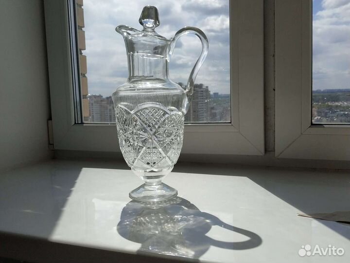 Хрустальный старинный кувшин СССР ампир