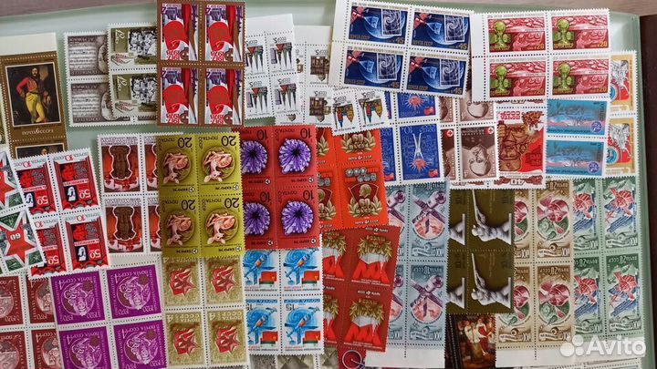 Марки СССР 100 чистых квартблоков за все