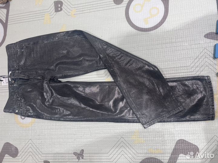 Джинсы Zara металлик