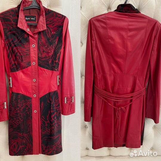 Кожаное пальто