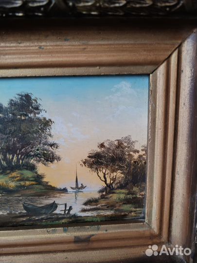 Картина маслом на холсте старинная пейзаж