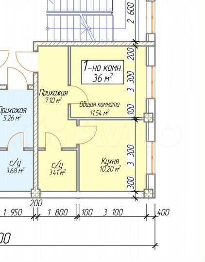 1-к. квартира, 36 м², 6/9 эт.