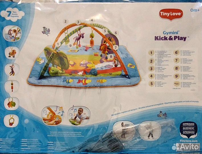 Развивающий коврик tiny love музыкальный