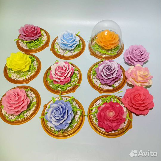 Роза в куполе из мыла ручной работы