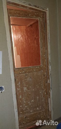 Дверь кухонная деревянная со стеклом СССР, 195