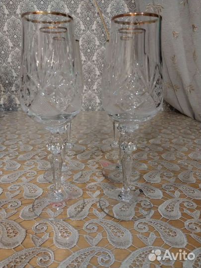 Фужеры и рюмки хрустал новые