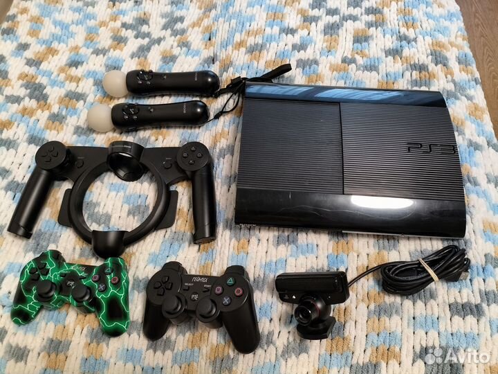 Приставка ps3, джойстики,мувы,автомат,руль и др