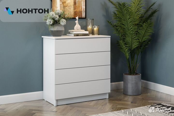 Комод Каолин белый текстурный