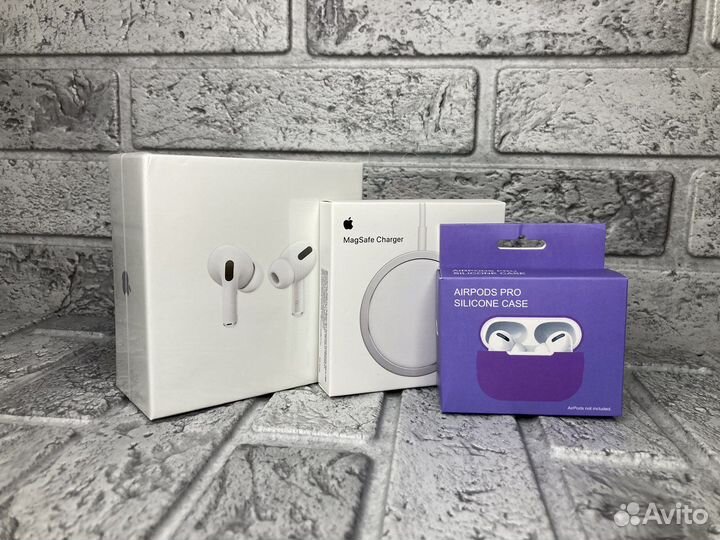 AirPods Pro+беспроводная зарядка /Гарантия/Чехол