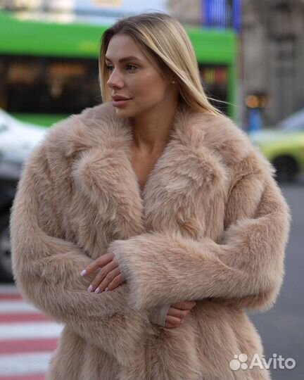 Шуба из экомеха женская