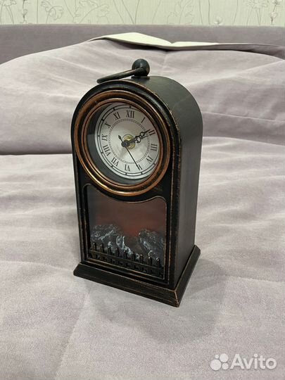 Навогодний светильник фонарь/часы с камином