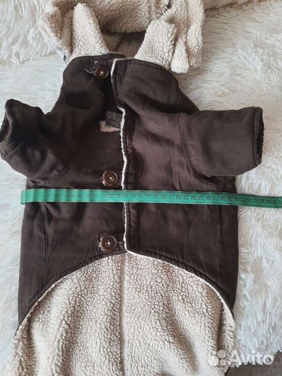 Дубленка искусственная с капюшоном для собачки