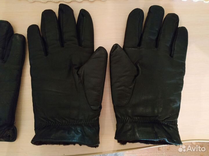 Мужские кожаные перчатки смехом