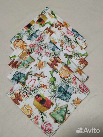 Салфетки новогодние сатин