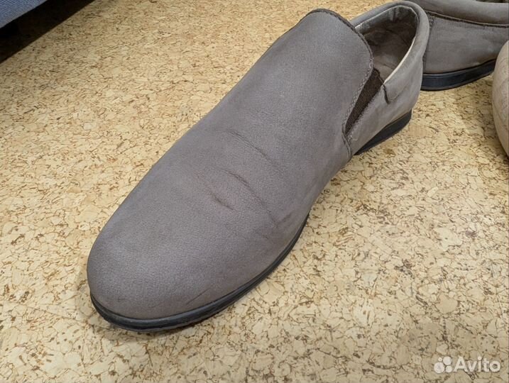 Туфли из натурального нубука серые 43