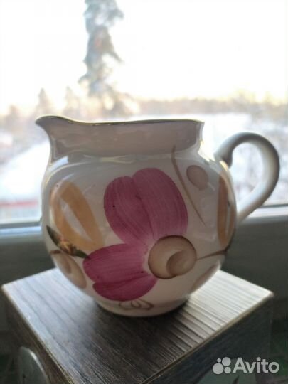 Чашки, молочник, блюдца вфз, роспись 