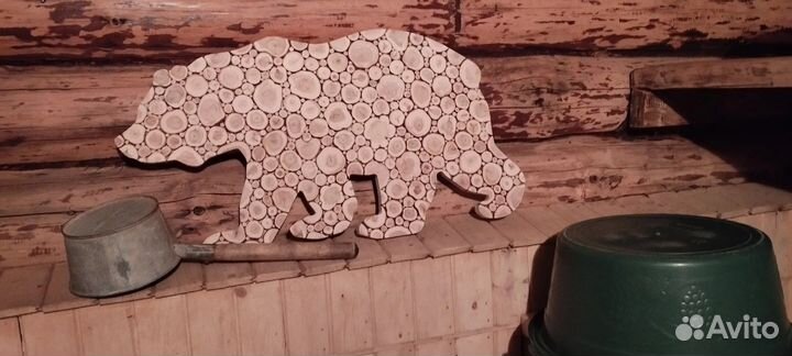 Панно из можжевельника медведь