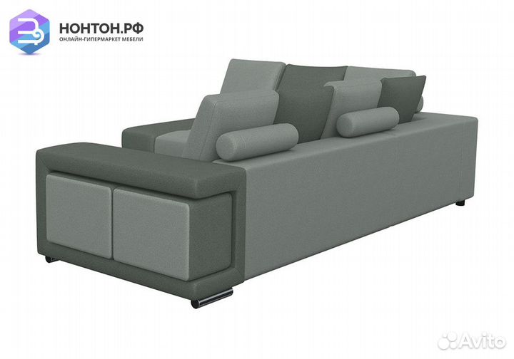 Диван угловой дельфин Вега-24Д светло-серый / серы