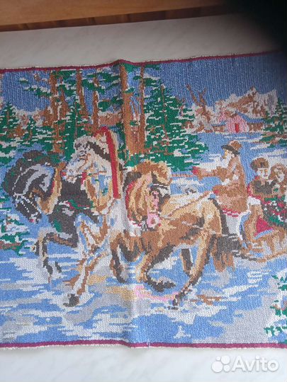 Картина вышивка крестом Тройка ретро 50-60 г