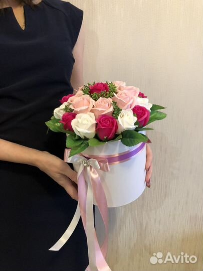 Мыльные цветы в коробке